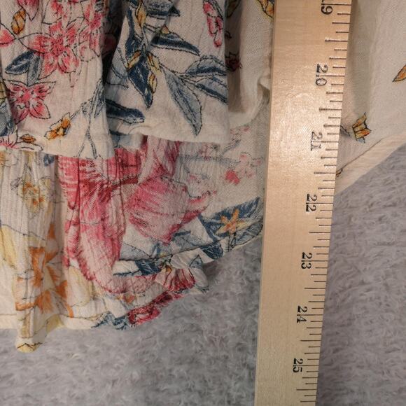 Billabong Blouse Womens Small Floral Long Sleeve Beachy Boho Peasant Gauzy - Picture 6 of 13